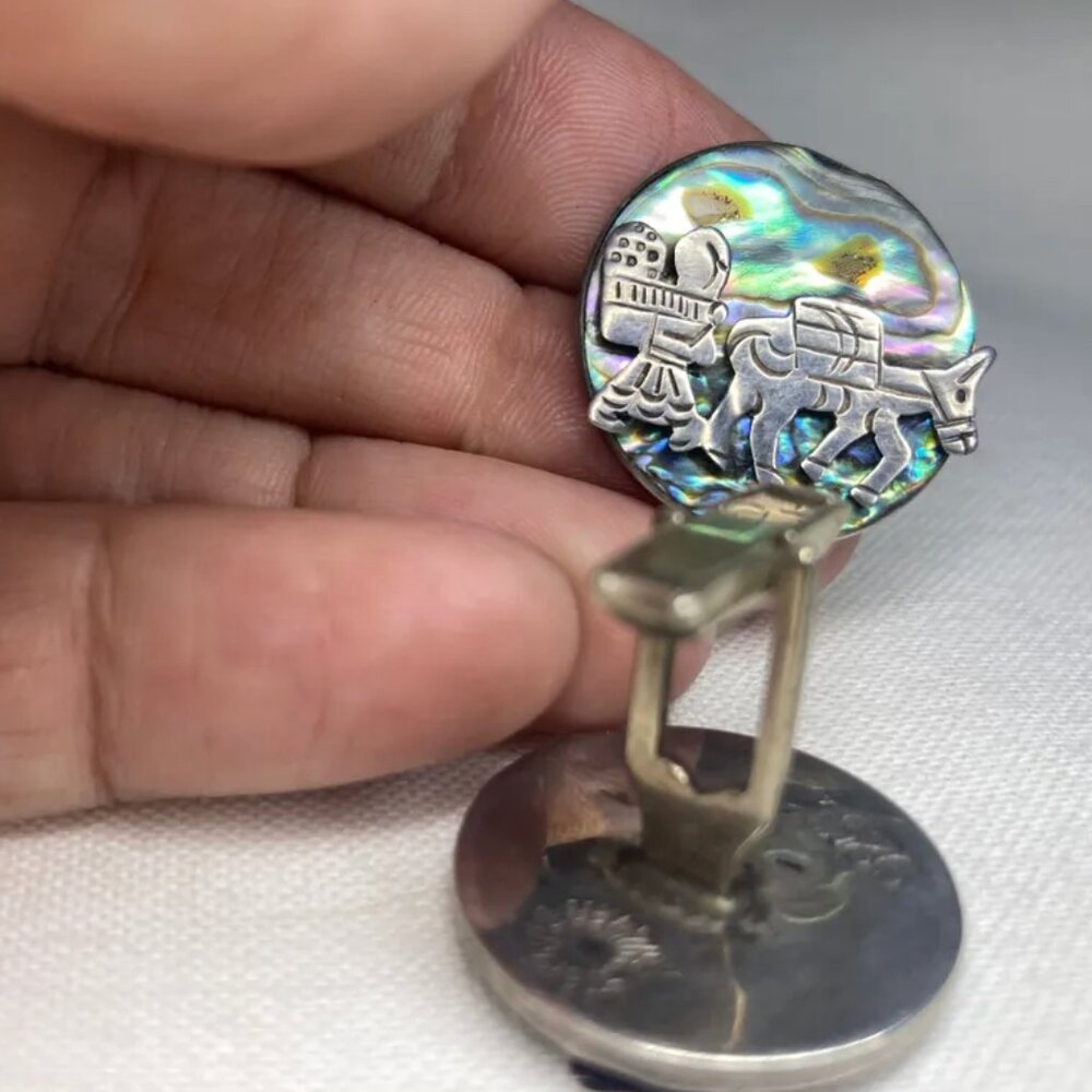 Abalone Shell Cufflinks, In Solid Sterling Silver… - image 5